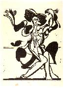 Ernst Ludwig Kirchner, Dancing Mary Wigman - Woodcut